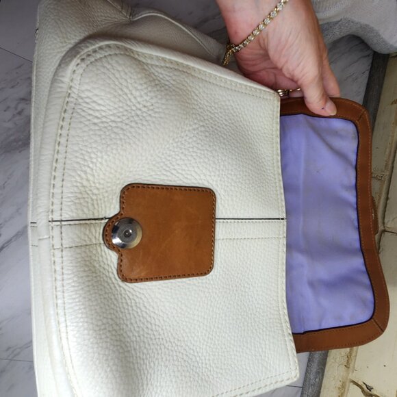 Coach Soho Dome White & Brown Leather Satchel Handbag Purse - Picture 10 of 12